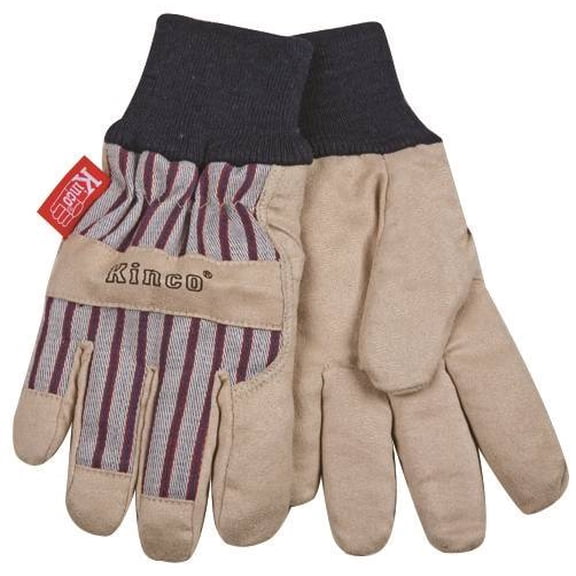 Kinco 1927KW-KM Kids Medium Lined Ultra Suede Palm Glove with Knit Wrist