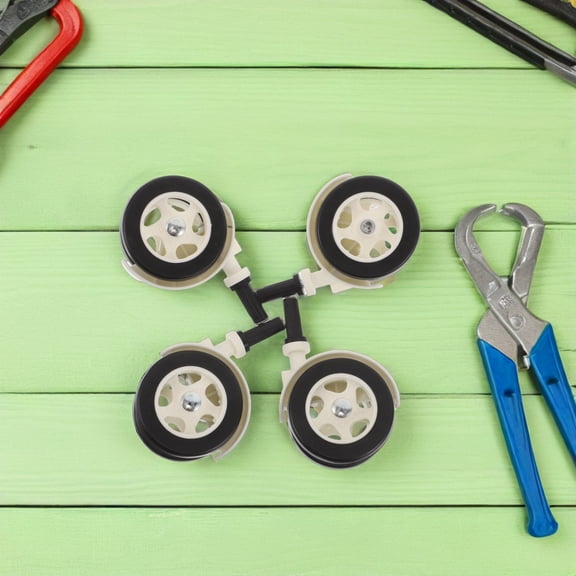 ETHZZLE 4-Pack Plastic Replacement Swivel Wheels for Walkers, Silent Casters with Stable and Design