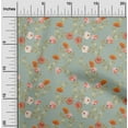 thumbnail image 1 of oneOone Cotton Flex Dusty Green Fabric Flower & Leaves Watercolor Craft Project Decor Fabric Print By The Yard 40 Inche Wide, 1 of 4