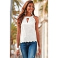 thumbnail image 2 of LASCANA Women's Sleeveless Eyelet Lace Blouse Shirt Eyelet Detail, 2 of 5