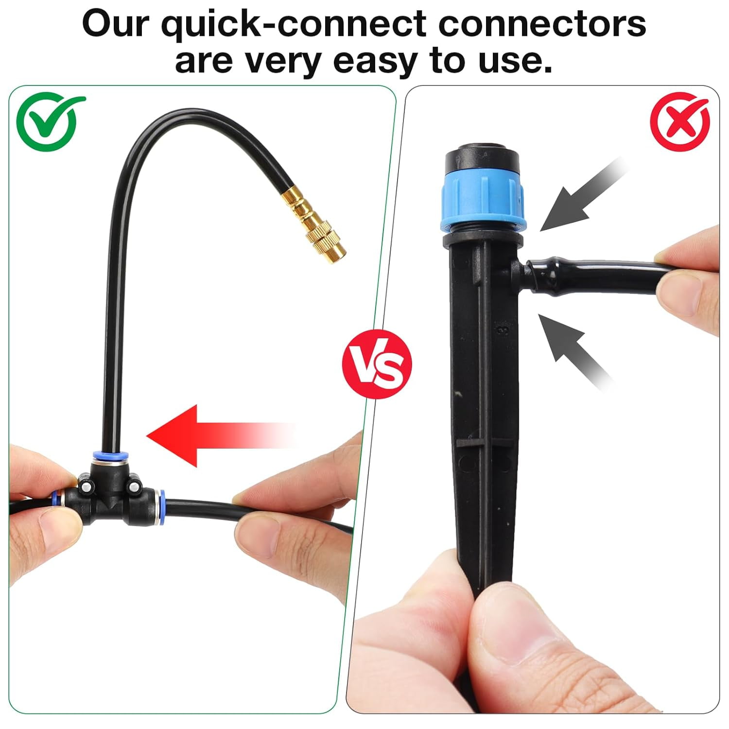 50 FT Drip Irrigation Kit with Adjustable Nozzles & Quick Connect, Automatic Watering System for Outdoor, Raised Bed,Potted Plant, Containers & Potted Plants