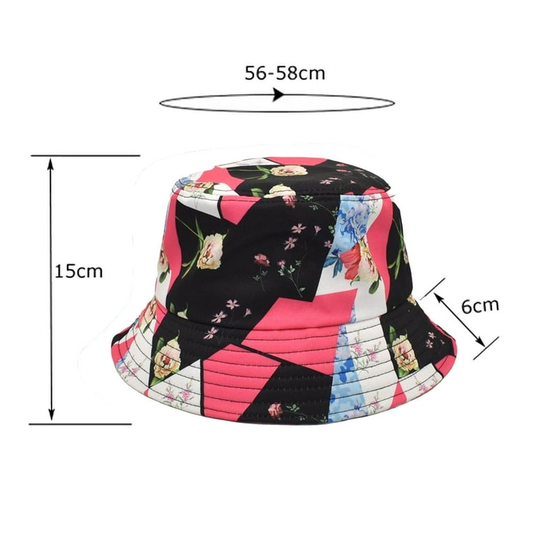 Beppter Bucket Hat Sun UV Protection Hat Men And Women Casual Summer  Printed Outdoor Flat Top Sunshade Bucket Hat Pink