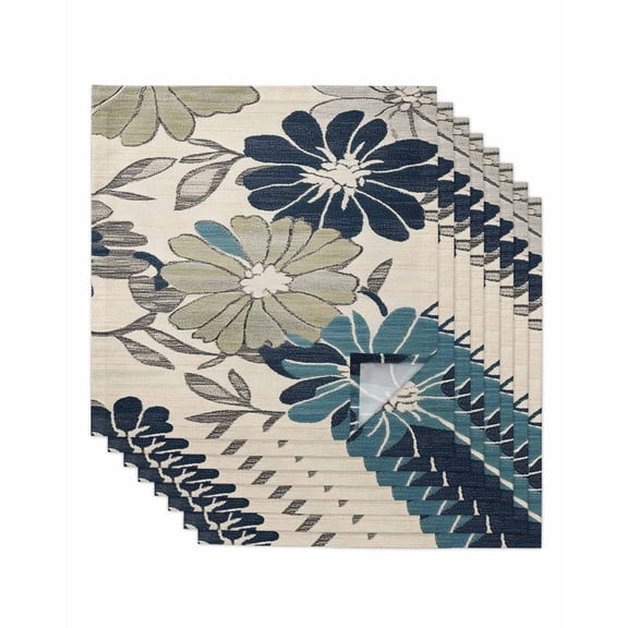 Hokiten Kitchen Dinner Napkins Set of 8 Sage Green Blue Floral Cloth Napkins Reusable Washable Table Napkins for Weddings Cocktail Parties Holiday Table Decor 20x20 Inch