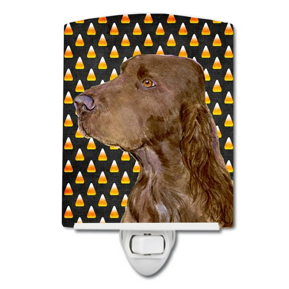Caroline's Treasures SS4318CNL Field Spaniel Candy Corn Halloween Portrait Ceramic Night Light, 6x4x3", multicolor