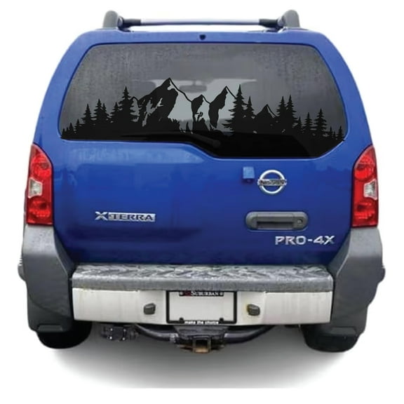 Mountain Scene Rear Window Vinyl Decal Sticker Compatible with and Fits Nissan Xterra 2003-2015