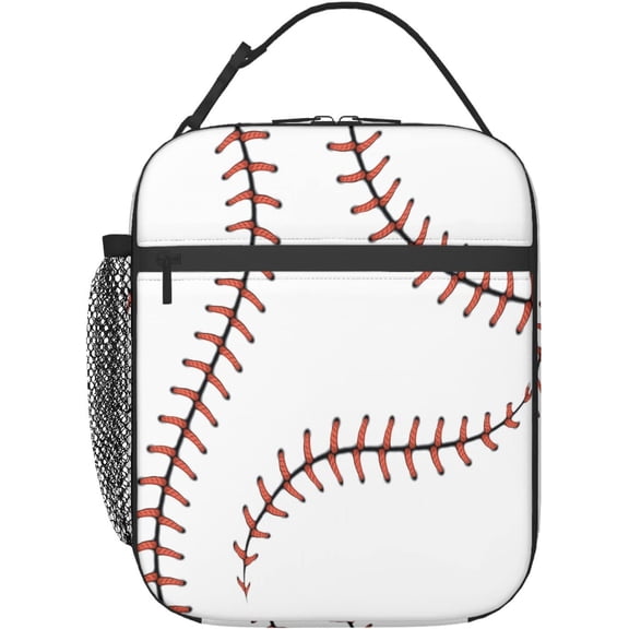 Baseball Lunch Bag for Women Men, Insulated Reusable Lunch Box for Work Office School Picnic - Portable Lunch Tote Bag Cooler Bag