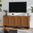 thumbnail image 4 of LKTART 63" Buffet Cabinet with Storage, Solid Wood Arched Sideboard Accent Cabinet with Doors & Adjustable Shelves, TV Console Cabinet, Large Credenza for Dining Room,Kitchen,Entryway, 4 of 10
