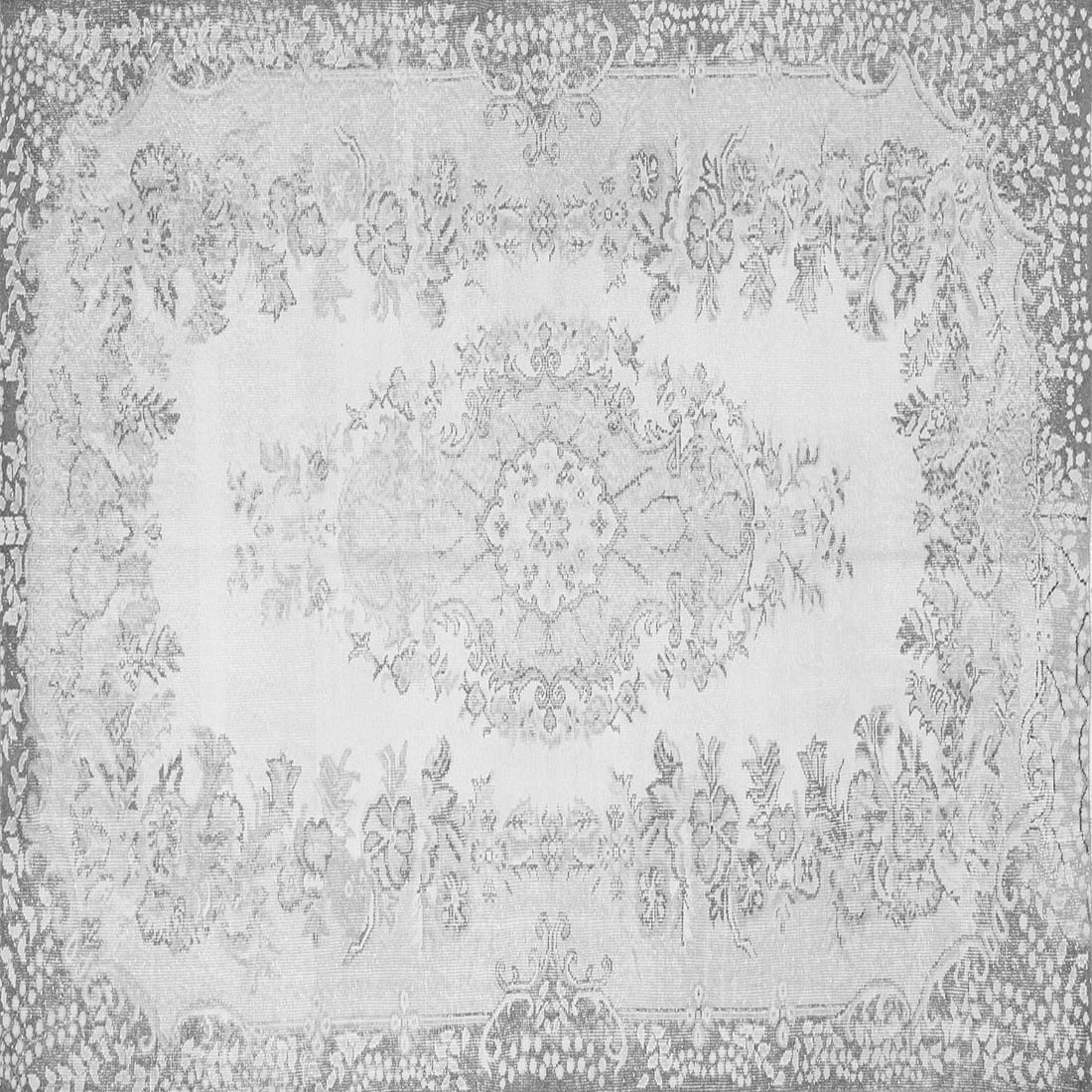 Ahgly Company Indoor Square Persian Gray Traditional Area Rugs, 3