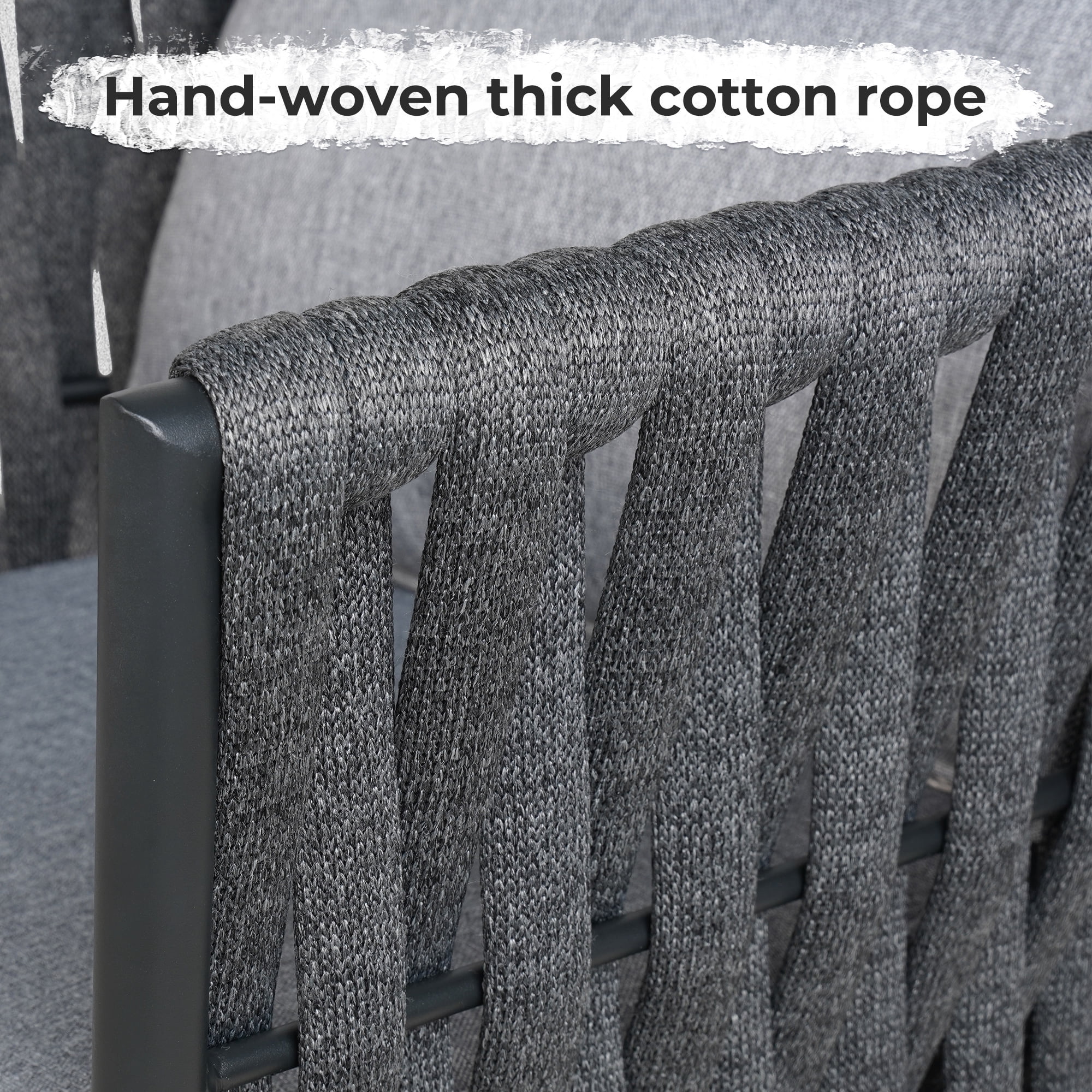 GRANDPATIO Outdoor Patio High Bar Chairs Set of 2,Swivel Rope Wicker Patio Dining Chairs with Removable Cushions,Charcoal
