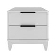 thumbnail image 3 of Skyline Decor Modern Double Drawer Nightstand, White, 3 of 5