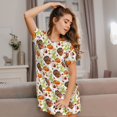 thumbnail image 6 of Japuie Holiday Thanksgiving Turkey Print Women's Nightgown,Women's Short-sleeve Sleepwear,Short Sleeves Shirt,Casual Sleep Dress,Comfy Nightdress, Soft Nightgowns for Women-X-Large, 6 of 6