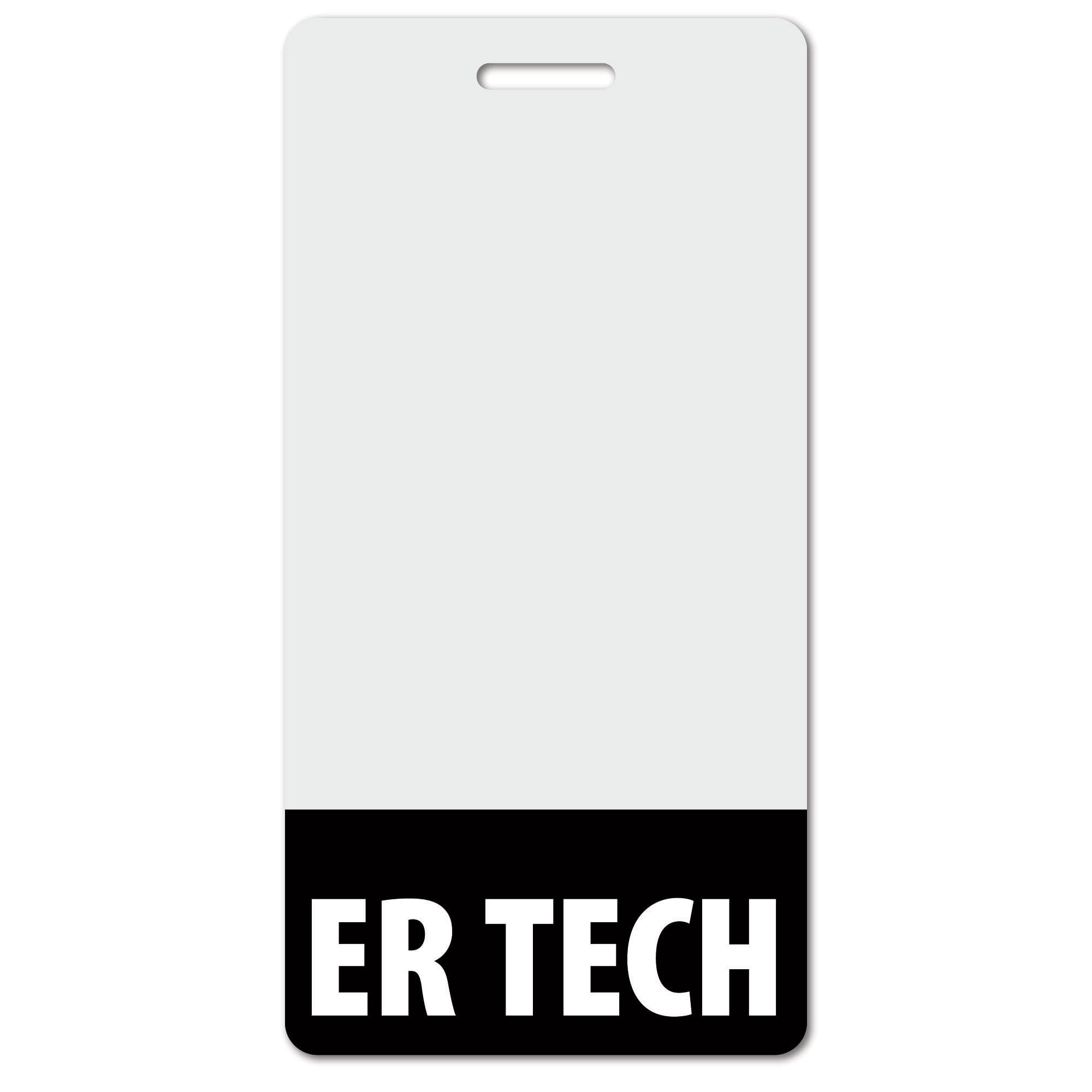 ER TECH Heavy Duty Vertical Black (5 pack) - Spill & Tear Proof Cards - 2 Sided USA Printed Quick Role Identifier ID Tag Backer by BadgeZoo