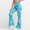 #0069-Sky Blue, variant on Womens High Waisted Flared Leg Boho Tribal Print Bell Bottom Pants Retro Flare Trousers