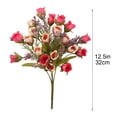 thumbnail image 3 of Wine Red 5 Heads Mini Rose Bud Artificial Flower Bouquet, Fake Roses, Home Decor, Wedding Handheld Flowers, Artificial Flower Arrangement, Easter Decor, Room, Bedroom, Wedding Decor, Durable, 1pc, 3 of 5