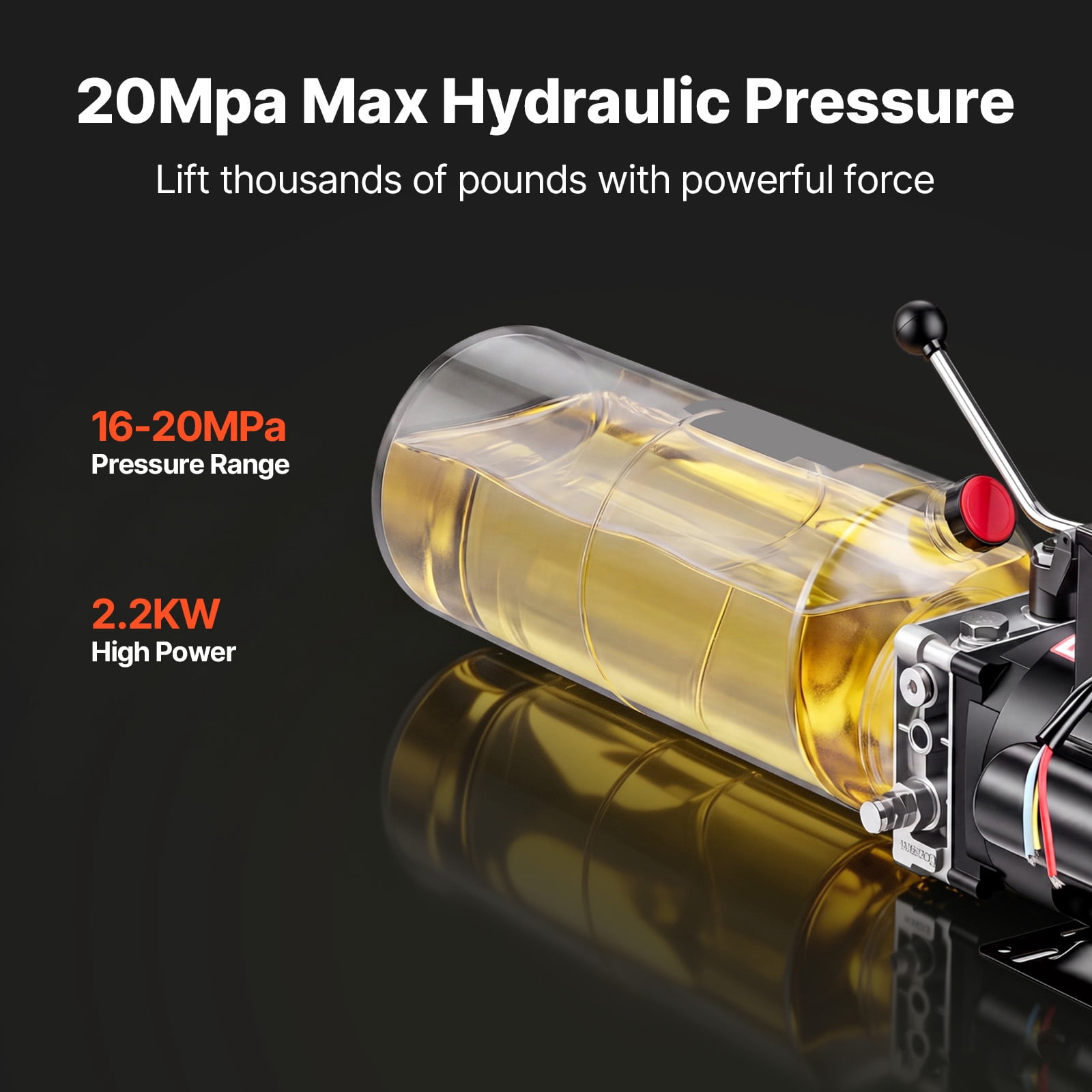 KFFKFF 110V 10 Quart Hydraulic Power Unit, 2.2KW Automotive Pump for Dump Trailers, Car Lift Power Unit for Two and Four-Post Auto Hoists (Vertical Installation)