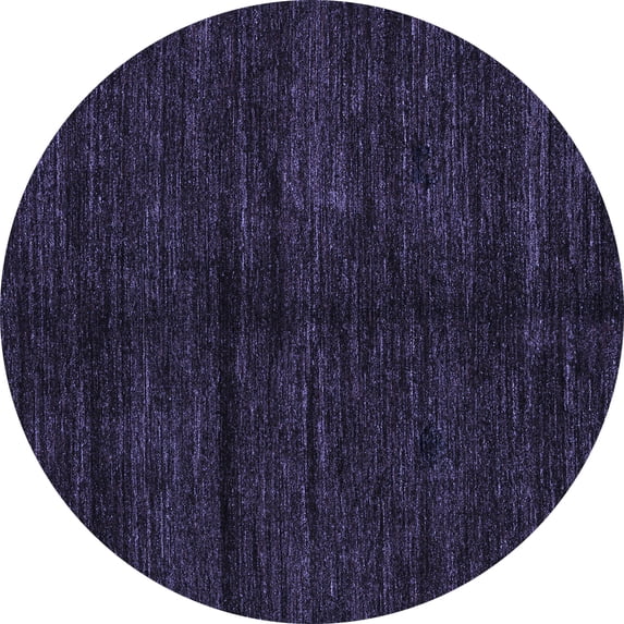 Ahgly Company Machine Washable Indoor Round Abstract Blue Modern Area Rugs, 7' Round