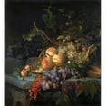 thumbnail image 2 of Jacob van Walscapelle 15x16 Black Ornate Wood Framed Double Matted Museum Art Print Titled - Still Life with Fruit (C. 1670 - C. 1727), 2 of 5
