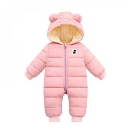 

Baby Jumpsuit Boys Long Sleeve Cartoon Winter Jumpsuit Down Cotton Hooded Warm Clothes Crawl Newborn Infant Thick Fashion