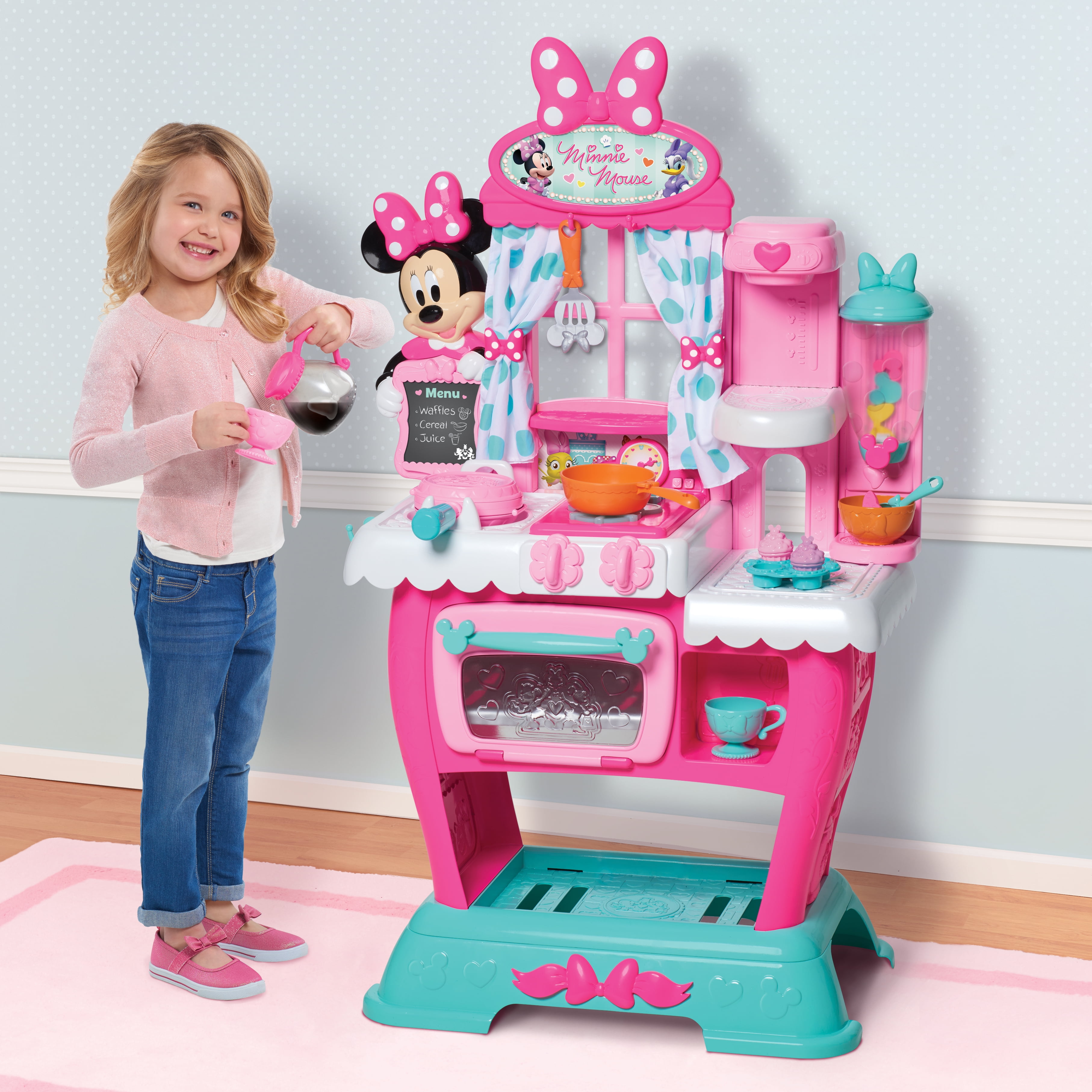  Minnie  Mouse  Kitchen  Play Set  Kids  Girls Pretend Toys Pink 
