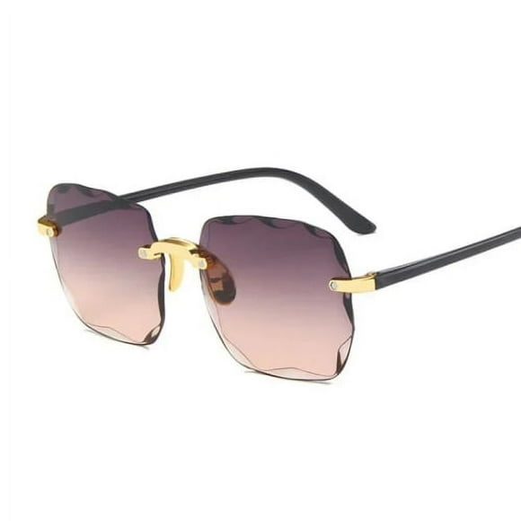 Square Sunglasses Woman Brand Designer Fashion Rimless Gradient Sun Glasses Shades Cutting Lens Ladies Frameless Eyeglasses 2025 - Brown