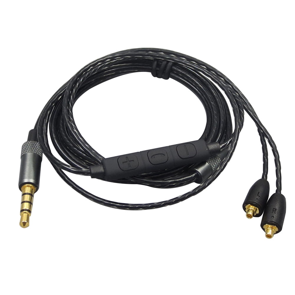 Line Audio Cable With Microphone Wire Line MMCX Volume Control Audio Cable For SE215 ...