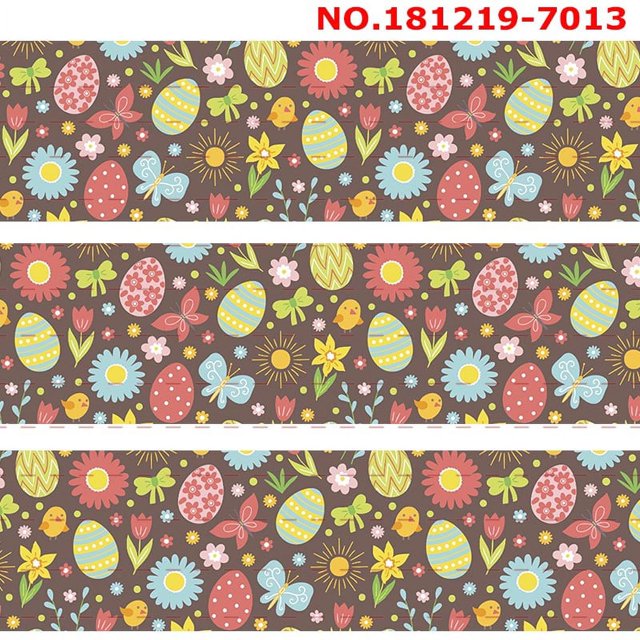 New 50 yards easter day rabbit pattern printed grosgrain ribbon 7013-7024 Jiayi