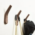 thumbnail image 4 of 2Pack Wood Hooks Wall Mounted, Minimalist Easy Install Natural Real Walnut Cute Mid Century Modern Simple Rustic Boho Home Foyer Entryway Decor, for Hanging Hat Cap Bag Coat Towel Clothes, 4 of 7