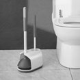 thumbnail image 2 of Desatascador y cepillo para inodoro, juego de desatascador de escobilla para inodoro 2 en 1 con soporte, combo de herramientas de limpieza de baño (blanco), 2 of 4