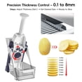 thumbnail image 6 of ONCE FOR ALL Mandoline Slicer Vegetable Cutter, Adjustable Thickness, Slice, Julienne & Dice, Safe Hand Guard Design, Easy Clean Kitchen Tool for Onions, Potatoes, Cucumbers, Carrots & Tomatoes, 6 of 11