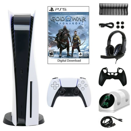 Sony PlayStation 5 with God of War: Ragnarok, Black, 10 Pack