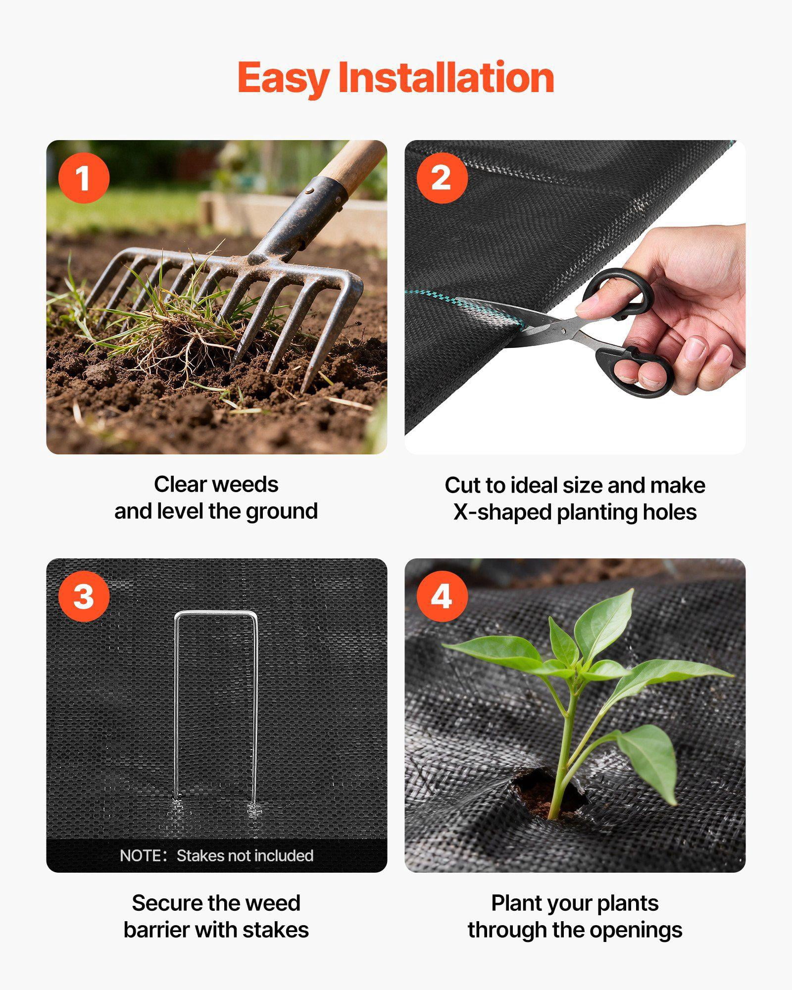 Heavy Duty Weed Barrier Fabric 13x115FT 3.5oz Woven Landscape Fabric for Garden Weed Control Black Geotextile Ground Cover Mat