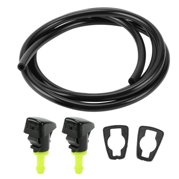 Unique Bargains Windshield Washer Nozzle Front With 1.2 Meter Fluid Hose No.5113049AA for Dodge Grand Caravan 2008-2020 Black Green