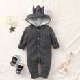 thumbnail image 2 of Sngxgn Baby Girl Romper Fall Winter Clothes Ruffle Long Sleeve Bodysuit Jumpsuit(Grey,6M), 2 of 9