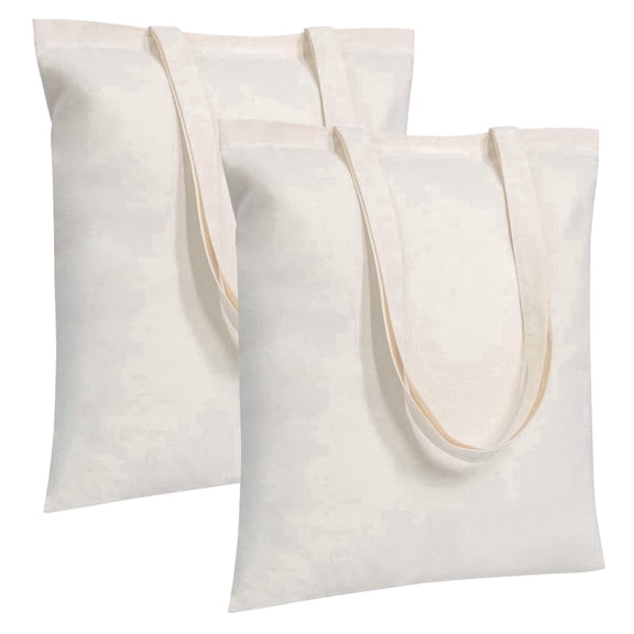 Tripumer 2-Pack Blank Canvas Tote Bags Bulk Shopping Bag for Crafts Lightweight Medium Reusable Grocery Shopping Cloth Bags Suitable for DIY Advertising Promotion Gift Activity