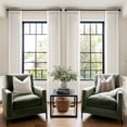 thumbnail image 1 of Thick Linen Semi Sheer Curtains 96 Inches Long for Living Room Bedroom Light Filtering Natural Cream Textured Pinch Pleated Curtains 96 Length Hooks Rings Back Tab for Sliding Door 50x96 1 Panel, 1 of 8