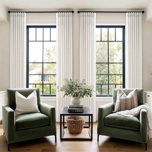 Thick Linen Semi Sheer Curtains 96 Inches Long for Living Room Bedroom Light Filtering Natural Cream Textured Pinch Pleated Curtains 96 Length Hooks Rings Back Tab for Sliding Door 50x96 1 Panel