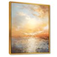 thumbnail image 2 of Designart "Paradise Of Beige And Golden Beach Sunset IV" Coastal Sunset Floater Framed Wall Art Prints, 2 of 5