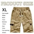 thumbnail image 2 of Pantalones cortos cargo para hombre, cintura elástica, corte relajado, pantalones cortos de trabajo informales de algodón para verano, 2 of 5
