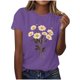thumbnail image 1 of Tops de Ajuste Suelto para las Mujeres Sudadera Casual Impresa Manga Corta Cuello Redondo Superior, Poliéster, 1 of 4