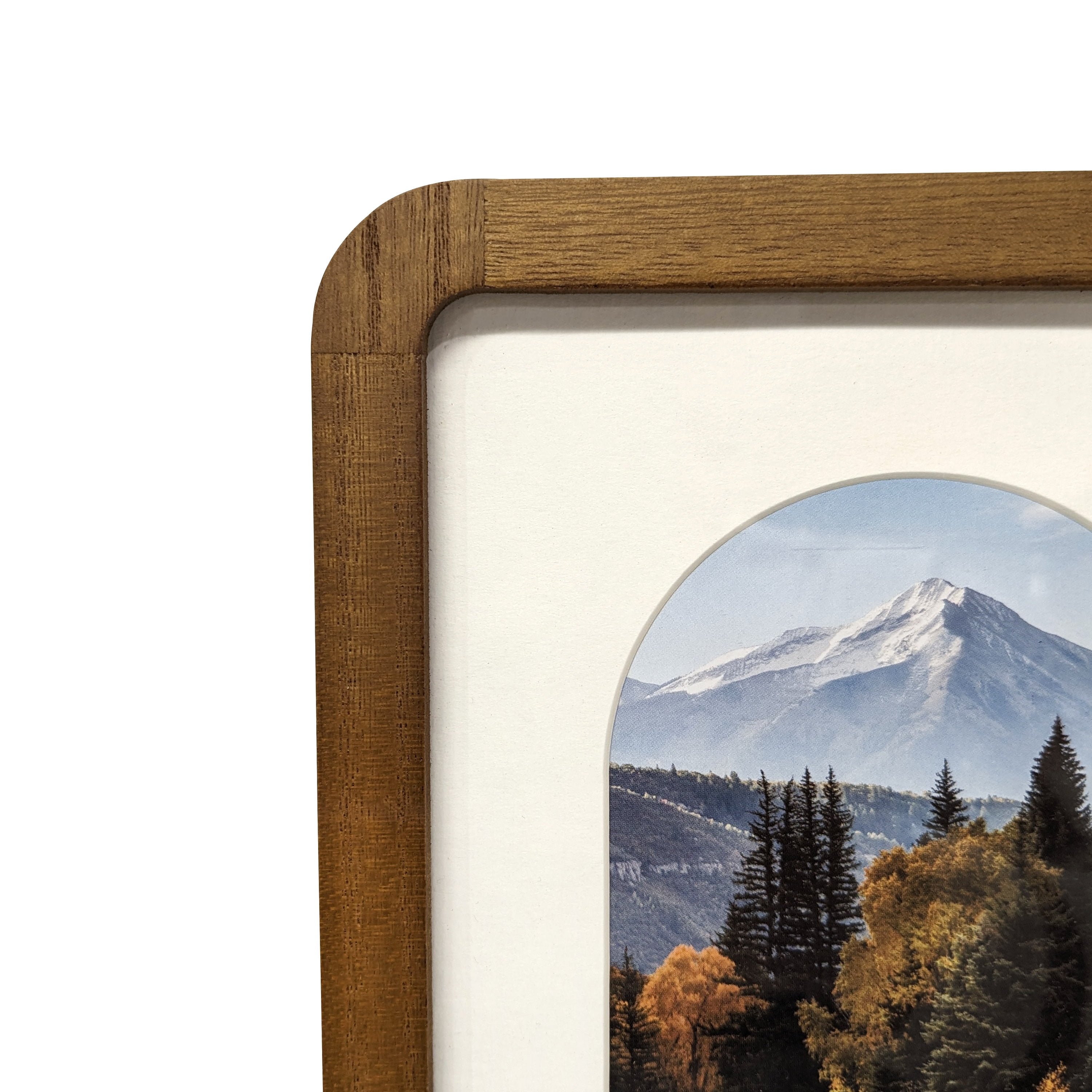 (2 pack) Mainstays – 4x6 Picture Frame – Walnut Wood Finish Mattted Rounded Corners Tabletop Photo Frame