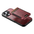 thumbnail image 4 of ELEHOLD Case for iPhone 12 Pro / 12 6.1",2 in 1 Detachable Magnetic Leather Wallet Case with Card Holder Kickstand,Red, 4 of 9