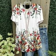 thumbnail image 2 of USSUMA Womens Summer Tops Loose Flowy T-Shirts for Women Trendy Floral Print Womens Blouses and Tops Dressy Short Sleeve Round Neck Tunic Plus Size Shirts for Women, 2 of 4