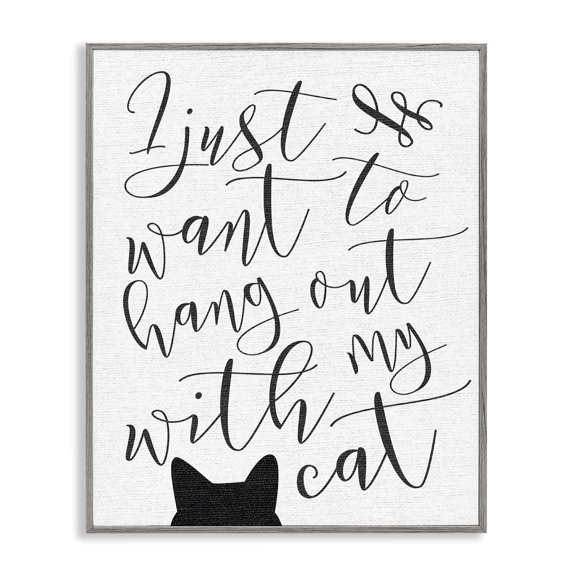 Stupell IndustriesI Just Want to Hang Out With My CatFramed Wall Art by Daphne Polselli