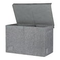 thumbnail image 2 of Storage Chest Box, Large Organization Box with Lid & 2 Adjustable Compartments, Heavy-Duty Linen Storage Bin Container with Handles, Rectangle Item Organizer for Clothes, Sundries, 2 of 8