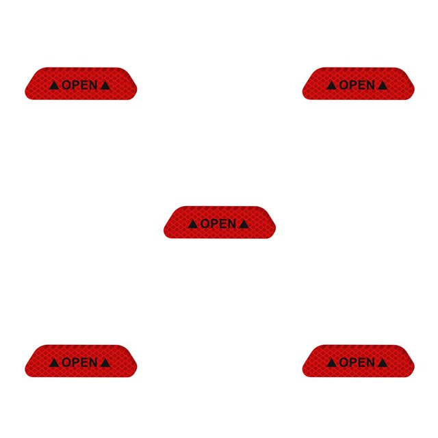 Unatoiry 4PCS/Set Car Door Stickers Warning Mark Tape Auto Exterior Reflective Tape Auto Exterior Accessories Open Sign Safety Reflective Strip red 5Set