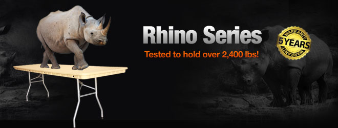 Rhino Banquet Table - 8' x 30" Resin - Tan