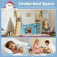 thumbnail image 6 of Aukfa Twin Size Loft Bed with Slide, Tent, Sills & LED Lights, Solid Wood House Loft Bed for Kids, Blue, 6 of 8