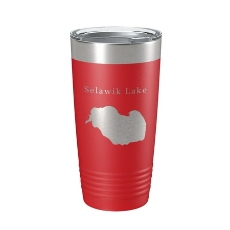 

Selawik Lake Map Tumbler Travel Mug Insulated Laser Engraved Coffee Cup Alaska 20 oz Red