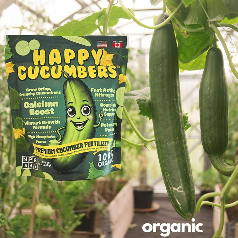 Happy Cucumber Fertilizer Organic Premium Fertilizer for Cucumbers,  Zucchini, Pumpkins, Squash & Melons  Fast-Acting, Nutrient-Rich Cucumber  Plant ...