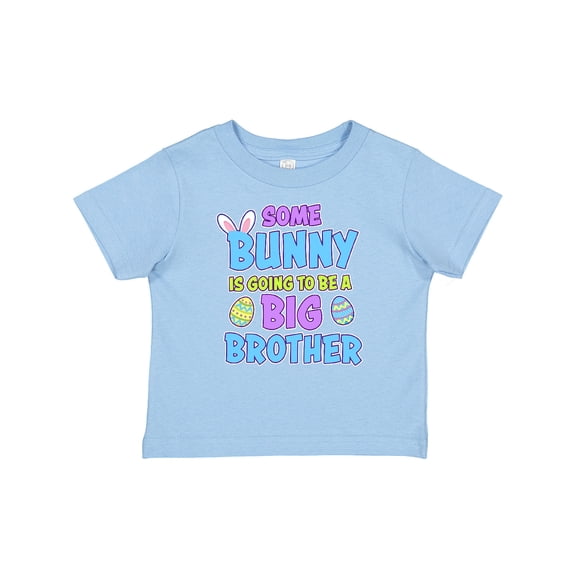 Inktastic Some Bunny is Going to Be a Big Brother with Bunny Ears and Eggs Boys Baby T-Shirt
